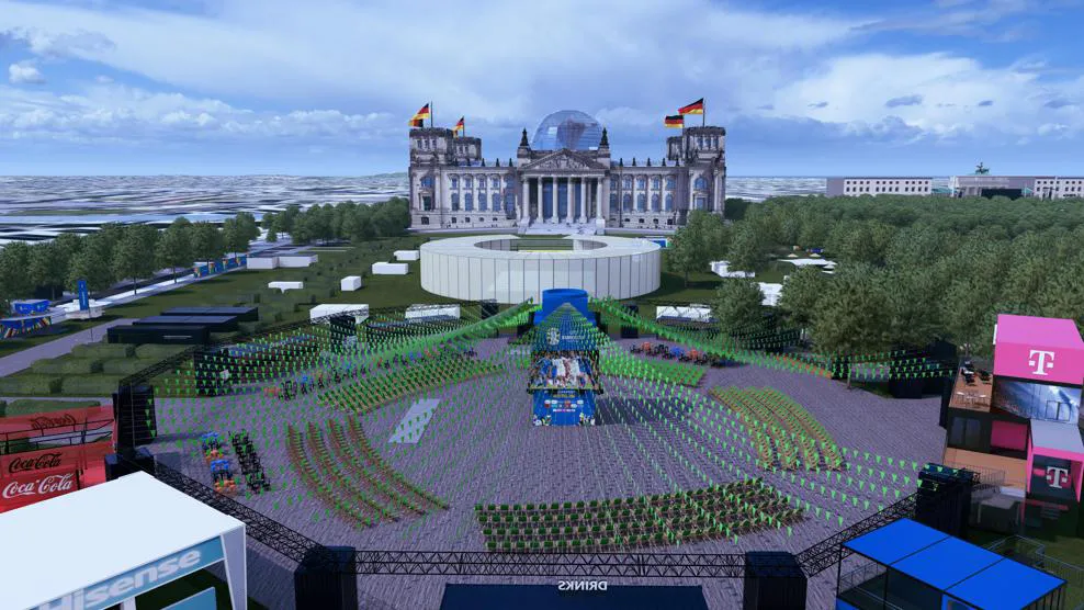 Fan zone in front of the Reichstag, soccer stadium, digital impression