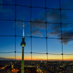 View of the TV tower from Park Inn, sunset