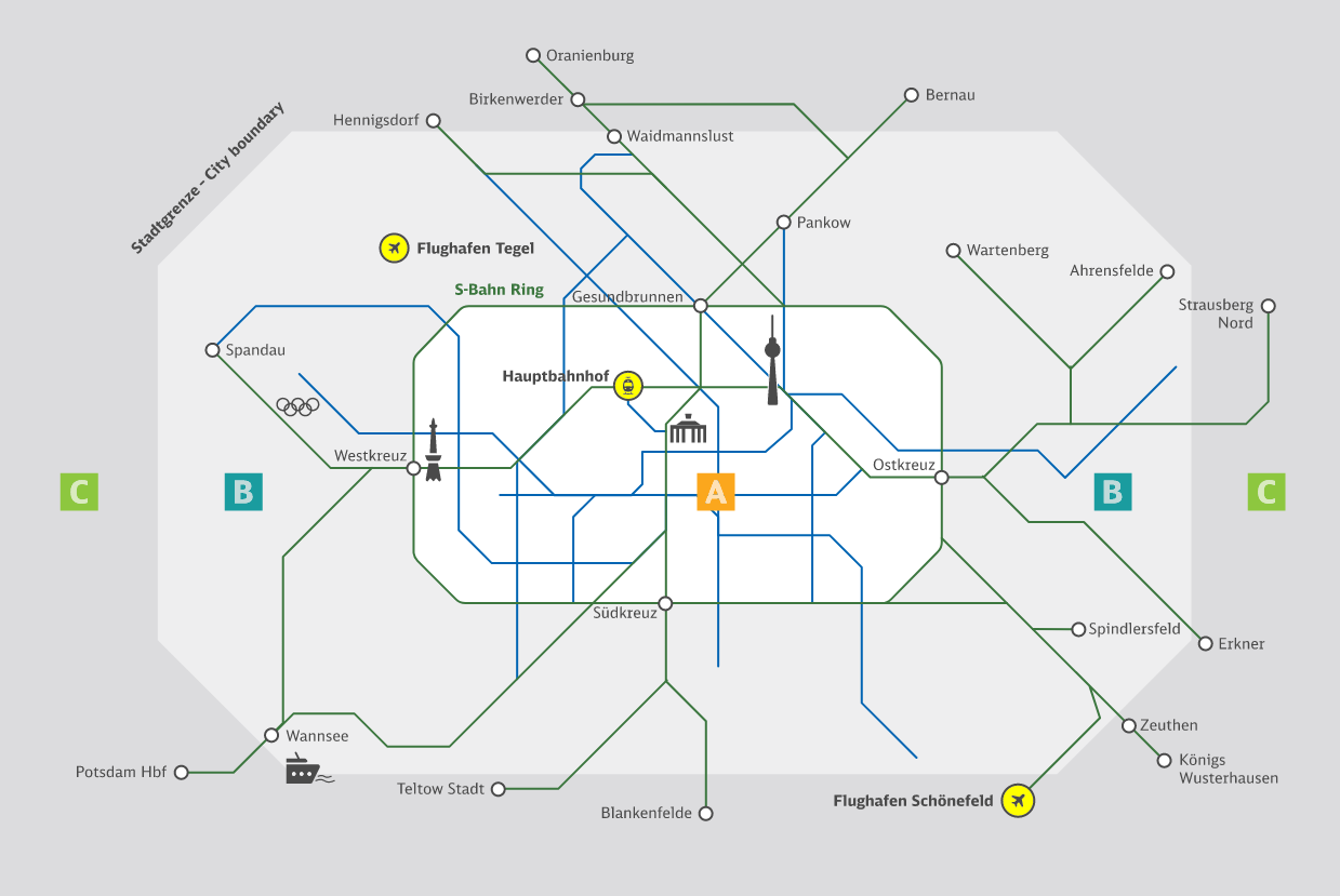 Tarifkarte der S-Bahn Berlin