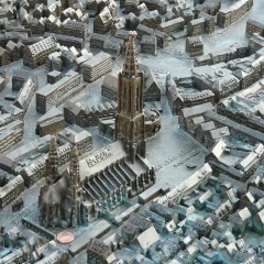 Vienna city model made of brass, to feel