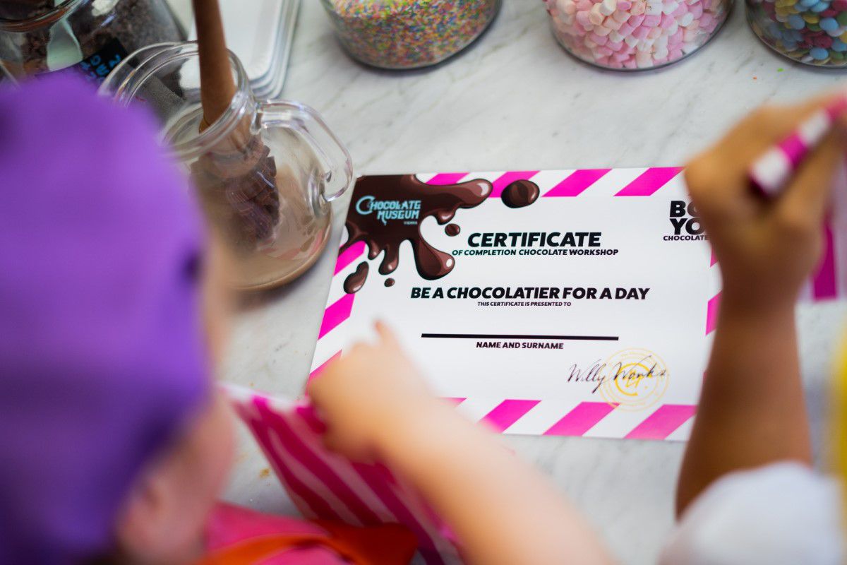 Chocolate Museum Vienna, certificate of successfully completed chocolate workshop