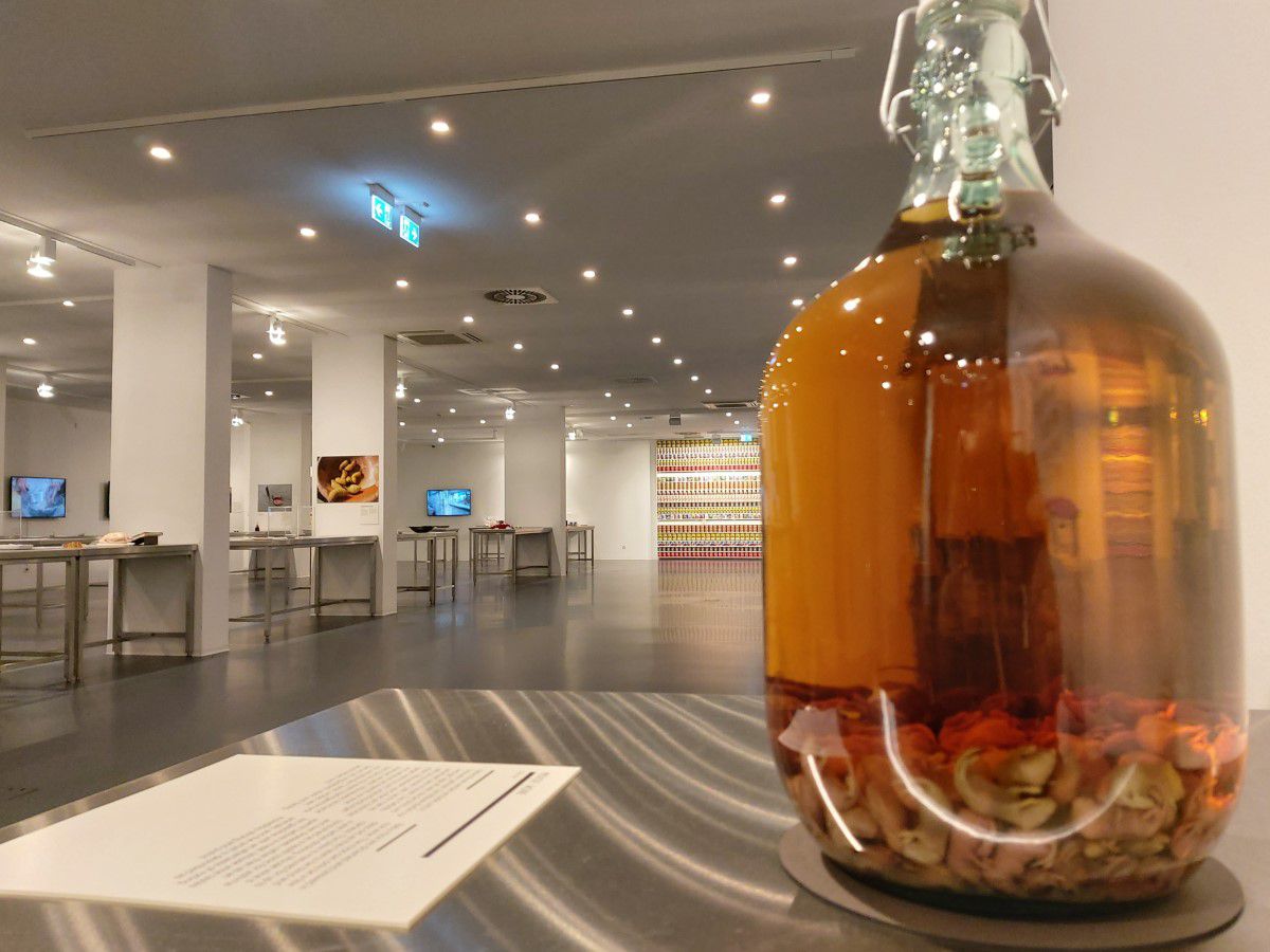 Disgusting Food Museum Berlin, exhibit, filled bottle